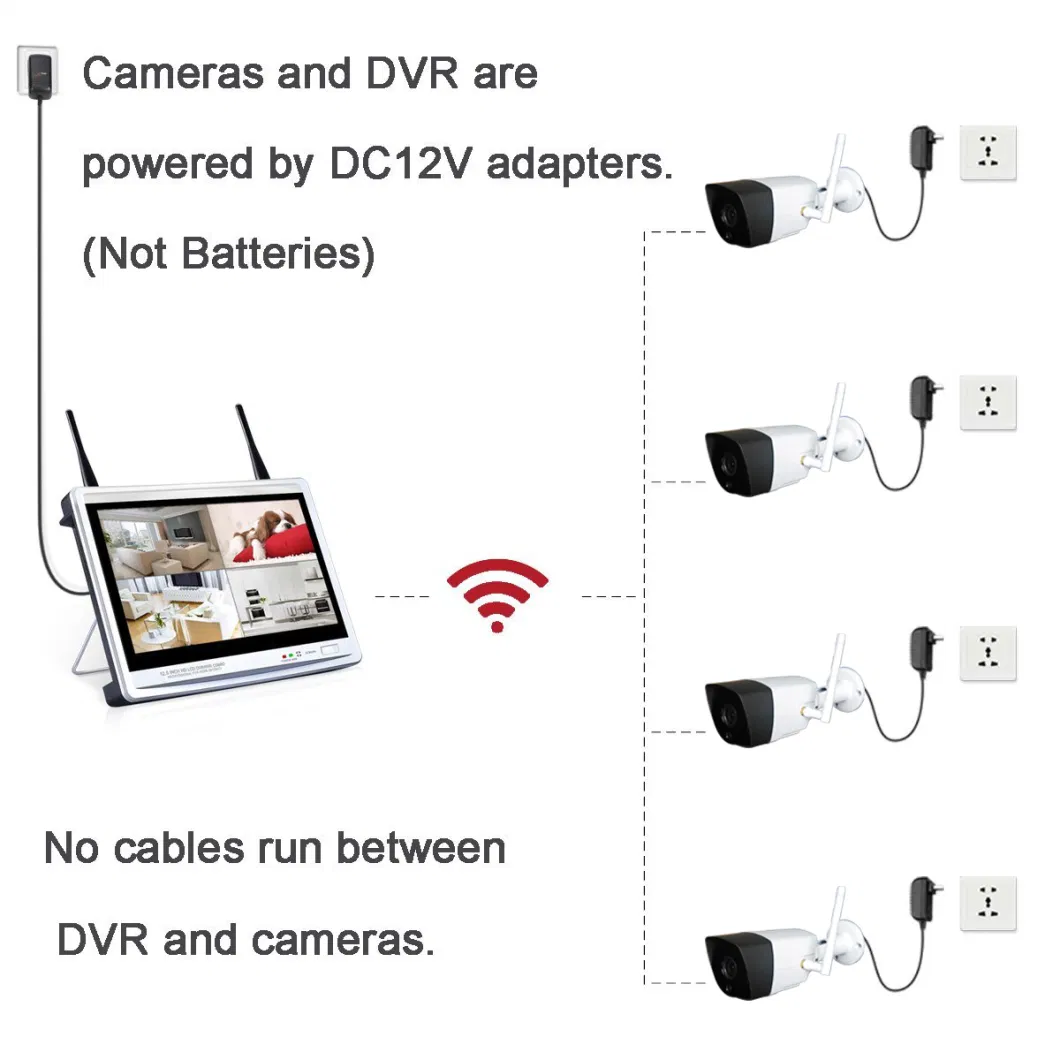 4CH 720p Smart Home Wireless NVR Kit Video Security Camera