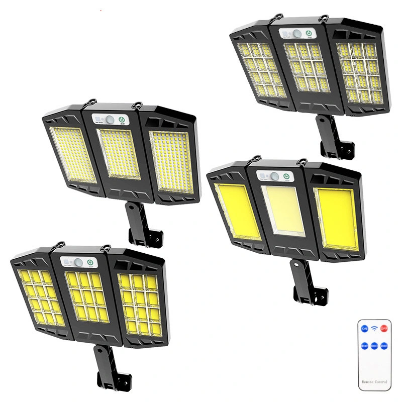384LED 264COB Security Lights with Remote Control IP65 Waterproof Lamps 270° Wide Angle Flood Wall Lights with 3 Modes
