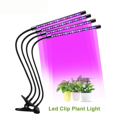 Clip LED Plants 16W Doble cabeza redonda Clip LED Lámpara de plantación LED Luces de cultivo para plantas de interior