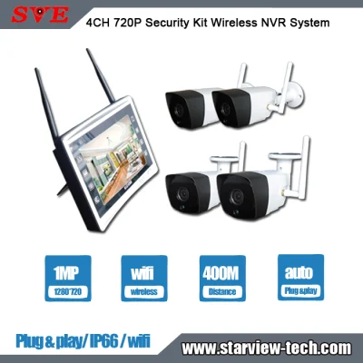 Cámara de seguridad video inalámbrica del equipo NVR del Smart Home de 4CH 720p