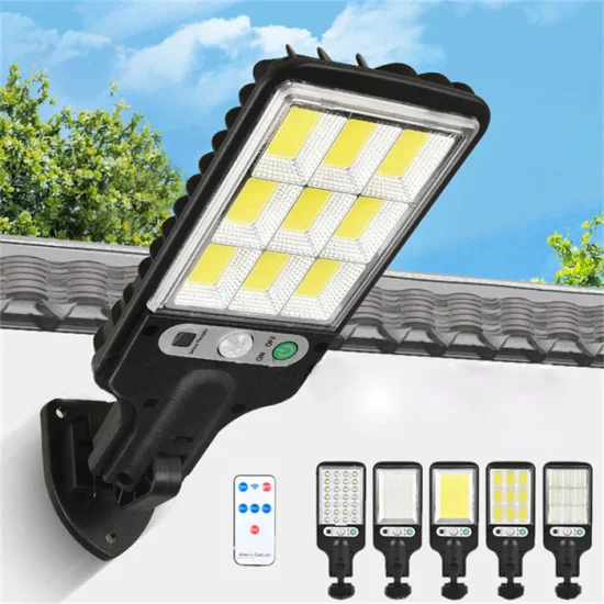 Lámpara de pared LED con sensor de movimiento impermeable al aire libre solar de luces de calle de 3 modos de iluminación
